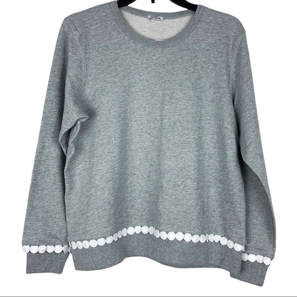 J. Crew Tops - J. Crew Gray Pom Pom Sweatshirt Size Medium
